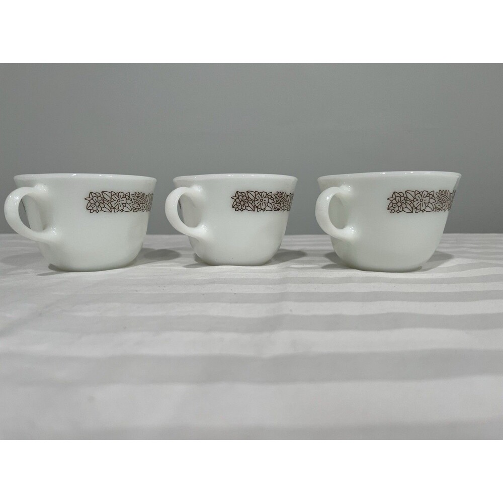 Vintage Pyrex Corning NYUSA "Woodland Brown" Set/3 Coffee Mugs Set Of 3